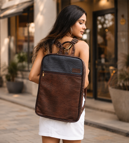 Brown & Blue Detachable Laptop Bag