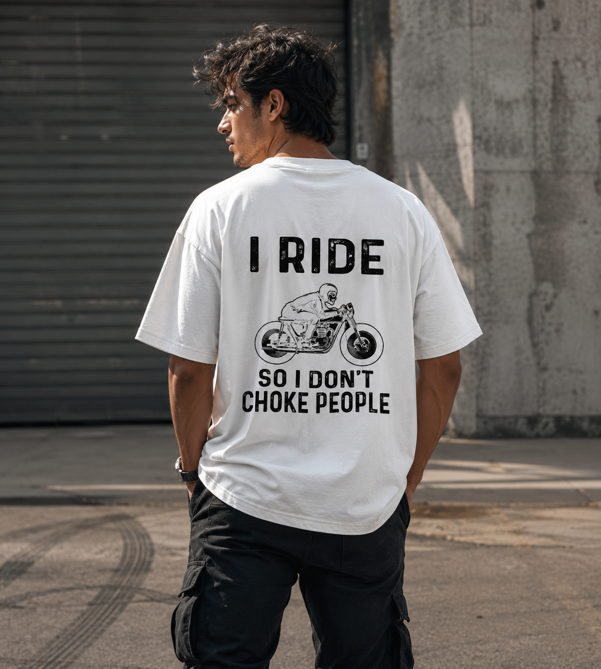 I Ride So I Don't Choke People (White)