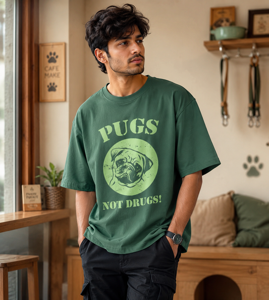 Pugs Not Drugs (Forest Green)
