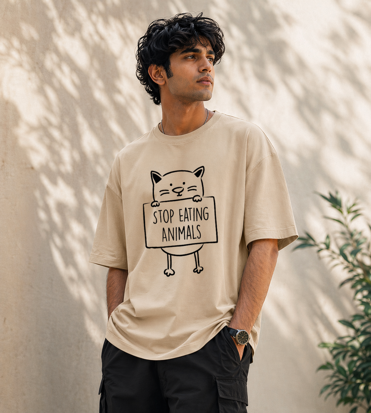 Stop Eating Animals (Beige)