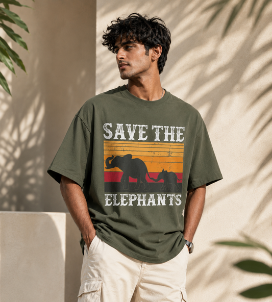 Save The Elephants (Olive Green)