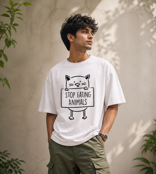 Stop Eating Animals (White)
