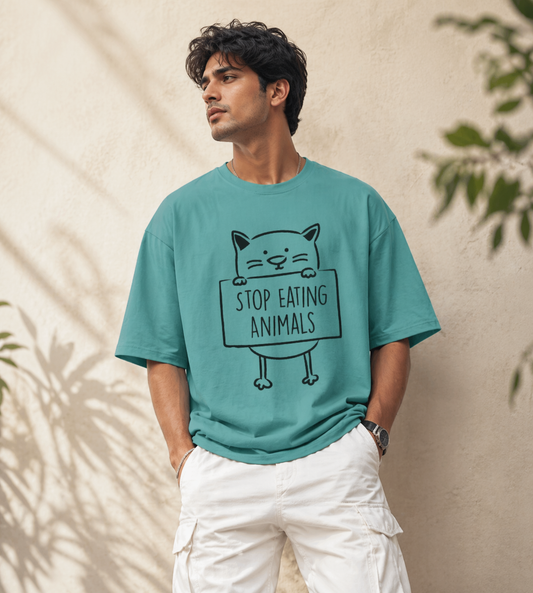 Stop Eating Animals (Dusty Turquoise)