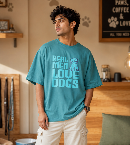 Real Men Love Dogs (Dusty Turquoise)