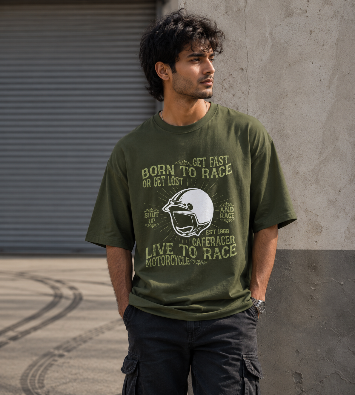 Born To Race (Olive Green)