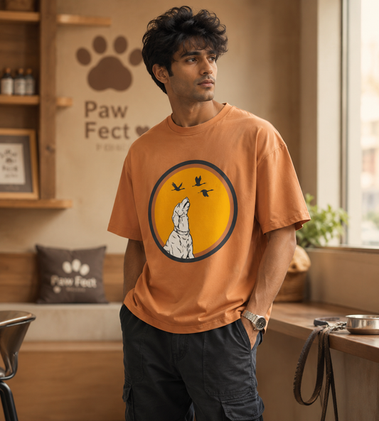 Dog With Birds (Peach)