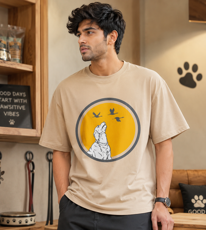 Dog With Birds (Beige)