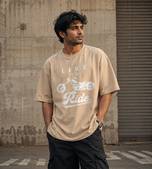 Live To Ride (Beige)