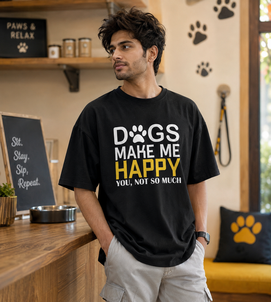 Dogs Make Me Happy (Black)