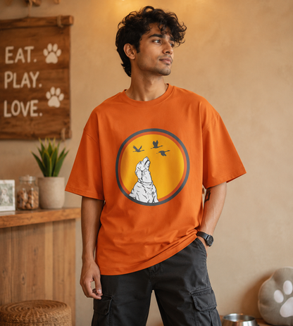 Dog With Birds (Orange)