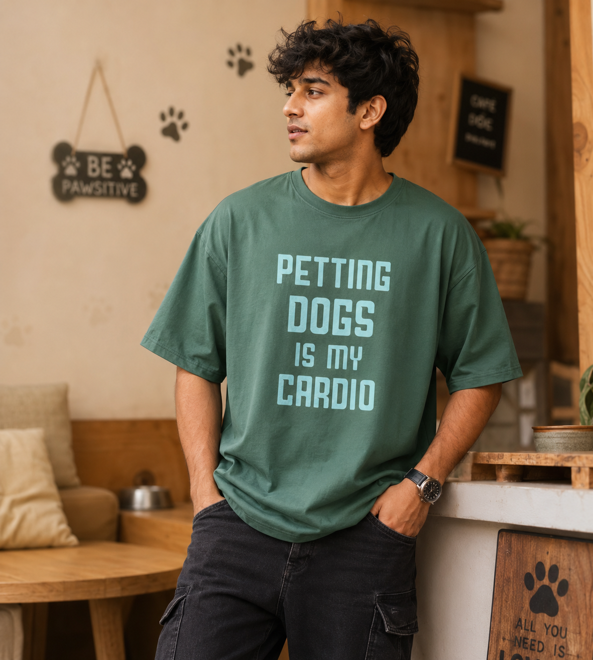 Petting Dogs Is My Cardio (Forest Green)