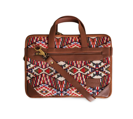 Brown & Red Expandable 14" Laptop Bag