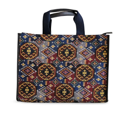 Black & Blue Maroon Laptop Tote