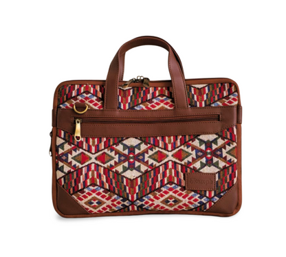 Brown & Red Expandable 14" Laptop Bag