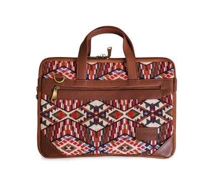 Brown & Red Expandable 14" Laptop Bag