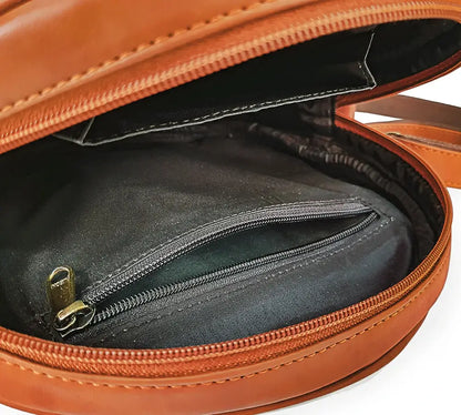 Tan & Peach Round Sling Bag
