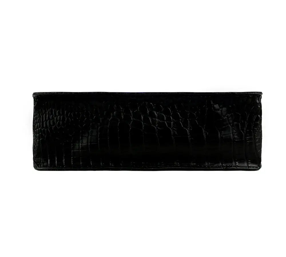 Black & Black "Bag The Class" Croc Box Sling Bag