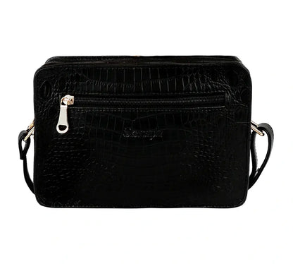 Black & Pink "Main Apni Favourite Hoon" Croc Box Sling Bag