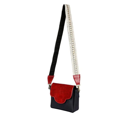 Blue & Red Flap Sling Bag