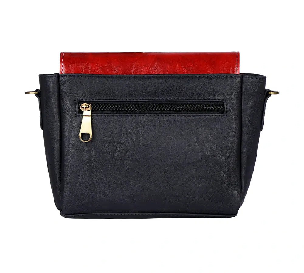 Blue & Red Flap Sling Bag