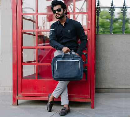 Blue White Laptop Bag