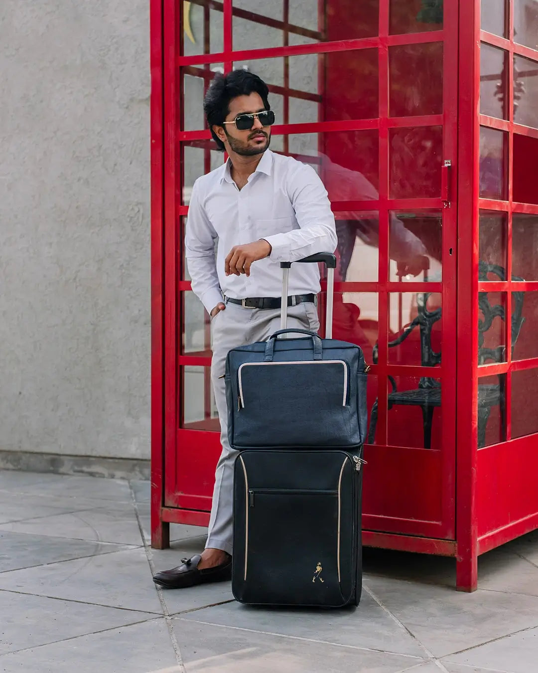 Blue & White Laptop Bag