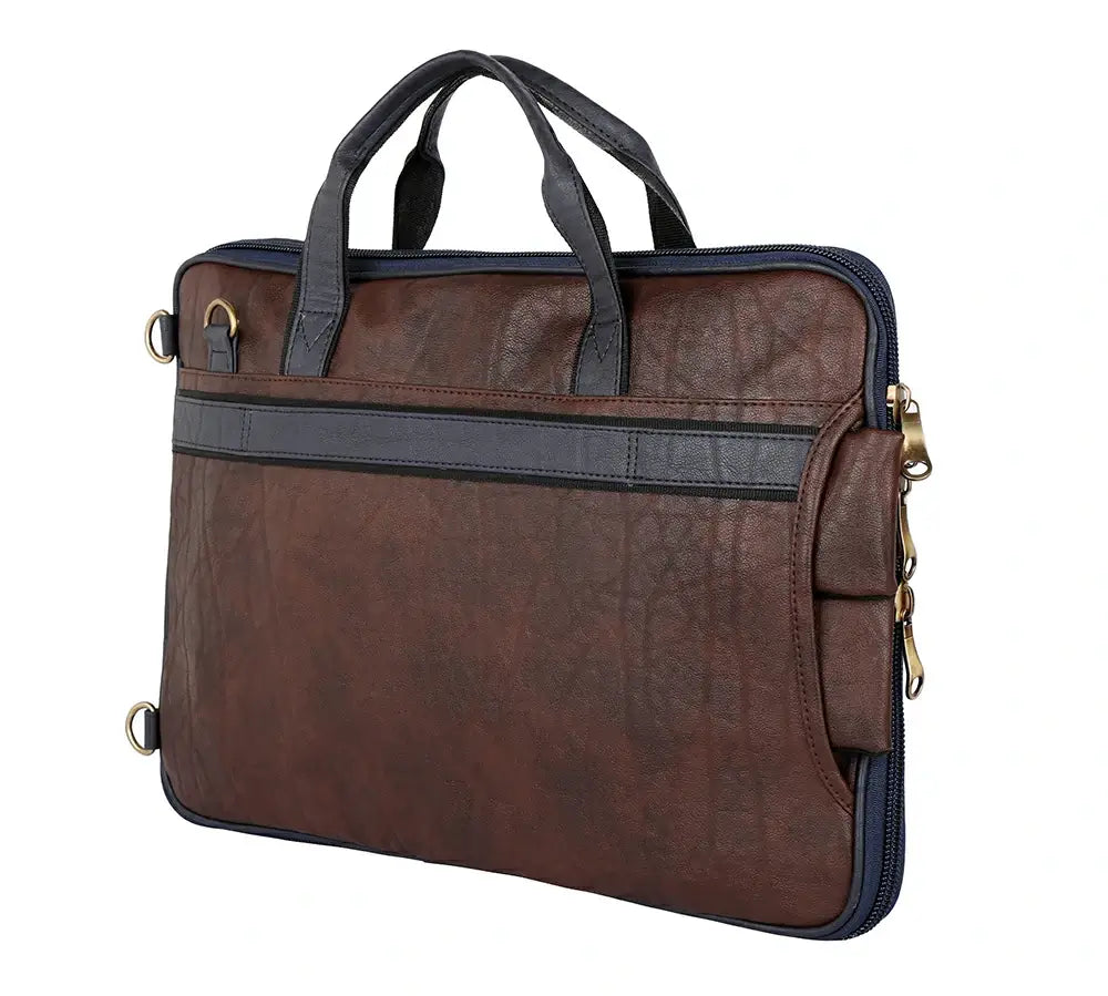 Brown & Blue Expandable Backpack Laptop Bag