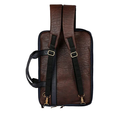 Brown & Blue Expandable Backpack Laptop Bag
