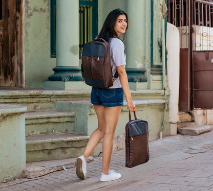 Backpack with detachable laptop top bag