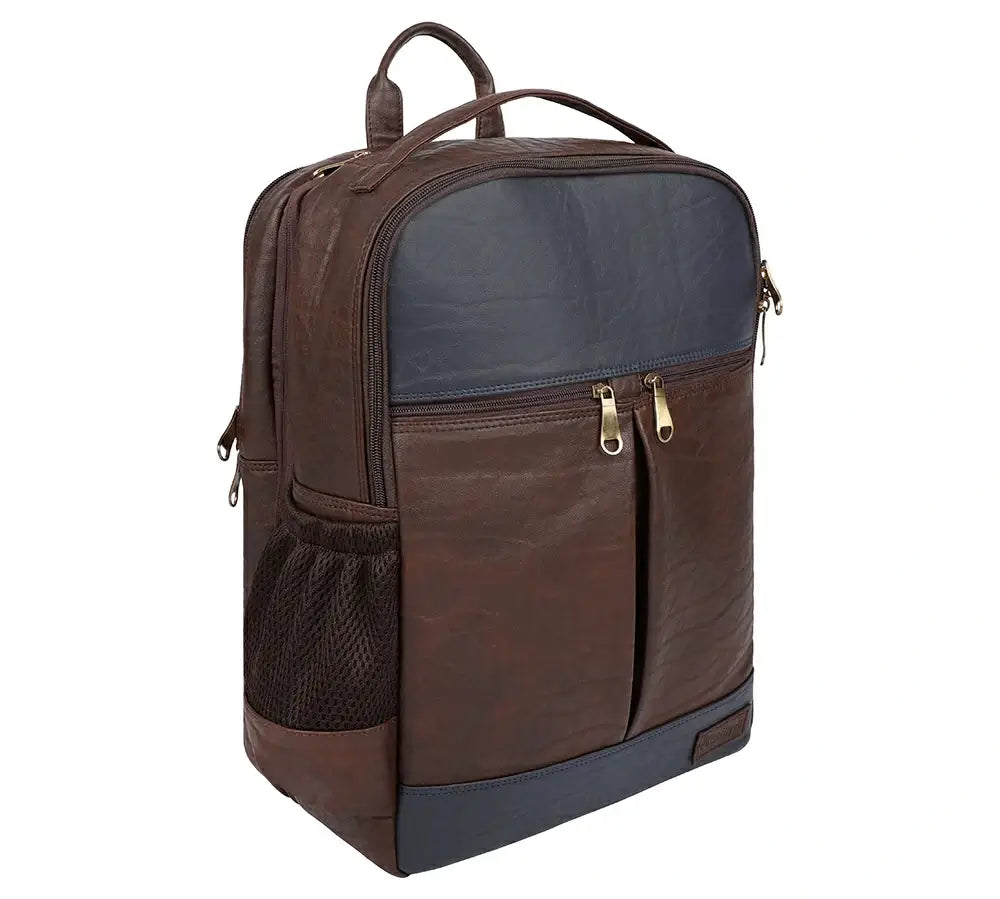 Brown & Blue Detachable Laptop Bag