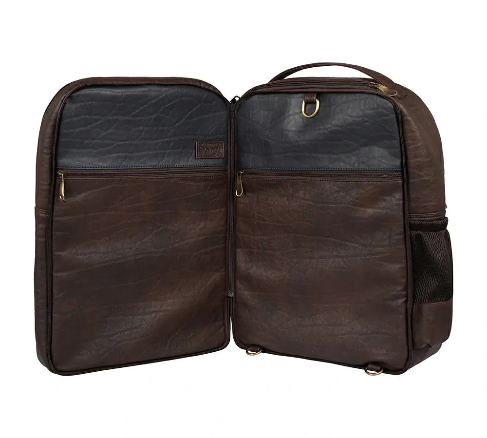 Brown & Blue Detachable Laptop Bag