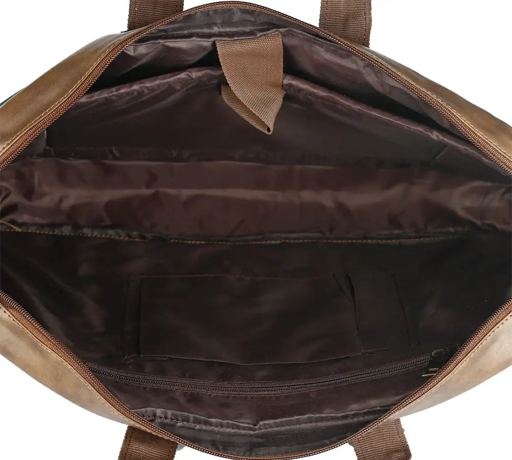 Brown & Green Non-Expandable Backpack Laptop Bag