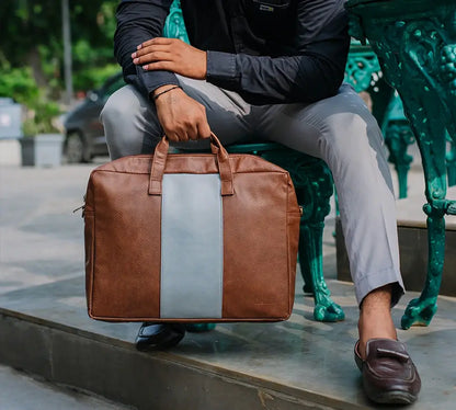 Brown & Grey Laptop Bag