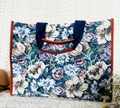 Floral Weave Laptop Tote