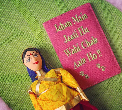 Pink 'Jahan Main Jaati Hu Wohi Chale Aate Ho' Passport Cover