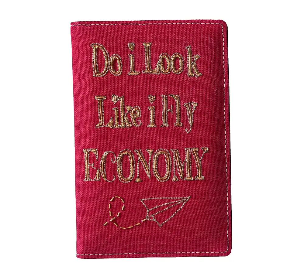 Red 'Do I Look Like I Fly Economy' Passport Cover