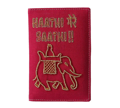 Red 'Haathi Mere Saathi' Passport Cover