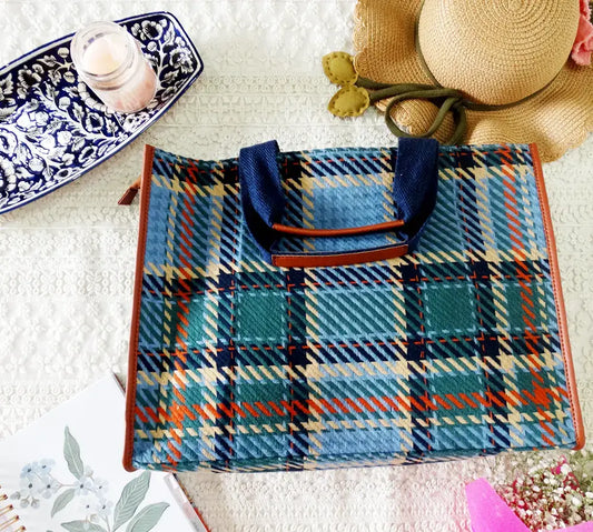 Scottish Checks Laptop Tote