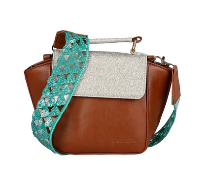 Tan & Golden Flap Sling Bag