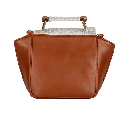 Tan & Golden Flap Sling Bag